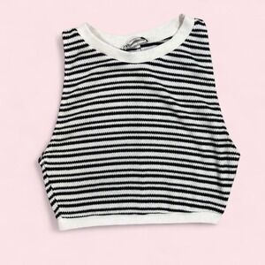 Zara striped cropped sweater tank top